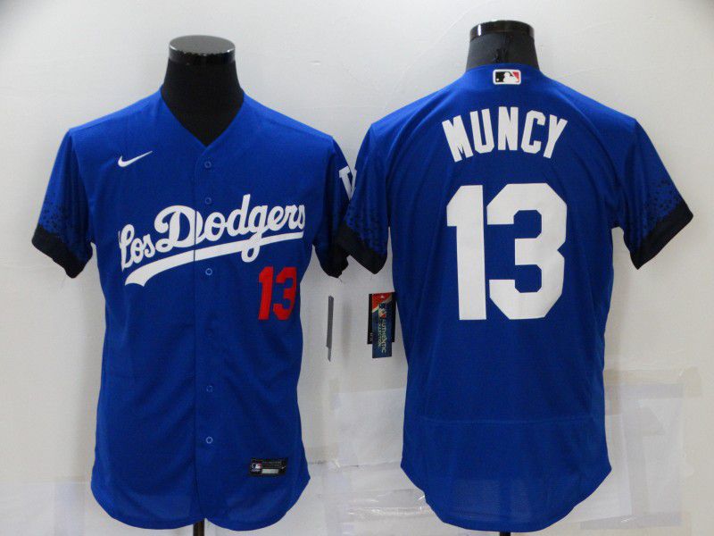 Men Los Angeles Dodgers #13 Muncy Blue City Edition Elite Nike 2021 MLB Jersey->los angeles dodgers->MLB Jersey
